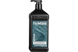 FemMas Gel à raser 1000 ml avec pompe | Pour un rasage agréable et soigné | Enfin plus de feu de rasage ! Gel à raser nourrissant au parfum agréable | Gel à raser transparent |