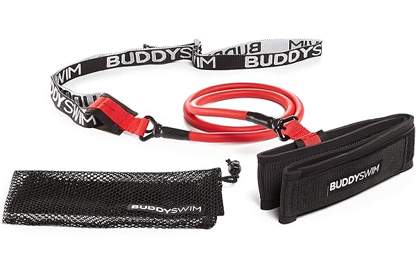 BUDDYSWIM Ceinture de Natation Entraînement de Natation Ceinture Nage avec Élastiques de résistance 1,2 m Swim