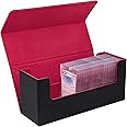 Mcbazel Deck Box for MTG Cards,Card Deck Box for 35PT Magnetic Card Holder, Card Deck Holder for TCG cards,PU Leather Deck Box Storage Case(Black Red)