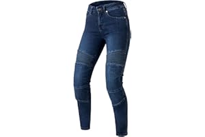 OZONE MOTO Agness II Lady Pantalones Vaqueros de Moto Mujer | Forro de Fibra Aramida | Protectores de Rodilla Nivel 2 | Bolsillos para Protectores de Cadera y Coxis | Slim Fit