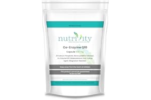 CoQ10 300mg Vegan Capsule - Co Enzyme Q10 High Strength Naturally Fermented Ubiquinone - Made in The UK by Nutrivity (30)