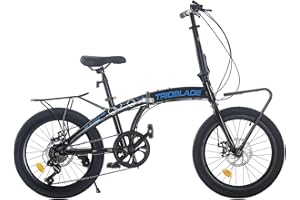 BSTSEL 20 Inch Folding Mountain Bike Road Bicycle for Adult Men and Women Teens, 7 Speed Gear, Portable Foldable Bike with Disc Brakes