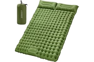 ERWEY Samonadmuchująca się podwójna mata do spania, 200 x 135 cm, ultralekka kempingowa, nadmuchiwany materac powietrzny, z pompką nożną