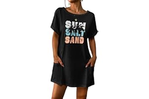 AI'MAGE Vestido de Playa Mujer Vestido Camisolas y Pareos Suelto Bikini Cover Up Camiseta S-XXL