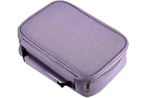 AMGOMH Pencil Case, 72 Slots Multi-Functional Large Capacity Pens Case Pencil Pouch Wrap Coloring Pencil Holder Organizer Stationary Bag with Interior Zippered Pocket for Small Accessories (Purple)