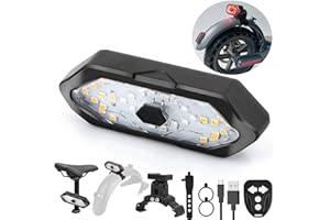 FXINRUIA E Scooter Blinker/Rücklicht,LED Scooter Blinker usb-aufladung mit Fernbedienung Kompatibel mit Xiaomi M365/Pro2/1S Serie E Scooter Rücklicht Einstellbare Richtung Scooter Zubehör