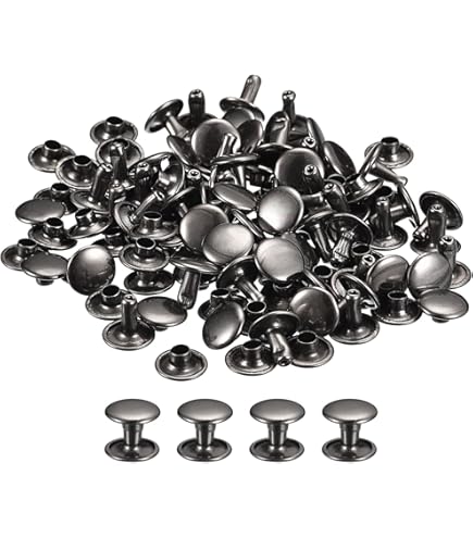 Rivetti Per Pelle, 300 Set Di Rivetti A Doppio Cappuccio, 3 Misure, 3 - Foto 10