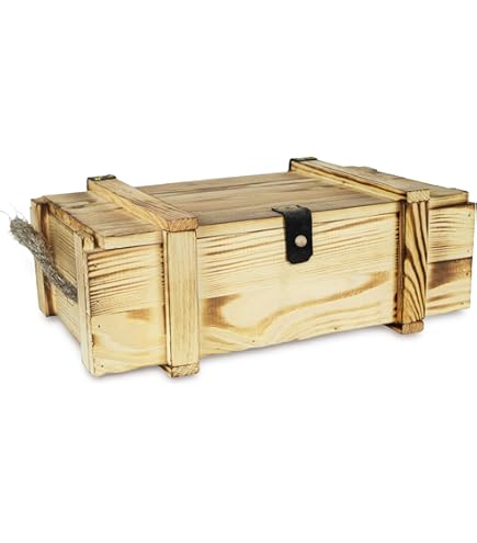 Produktbild von Holzkiste Aus Massivholz - Geflammt, Als Apfelkiste, Deko Oder Aufbewahrung