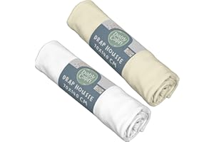 babyCalin - Set 2 lenzuola con angoli Bianco/Ecru 70x140x17 cm