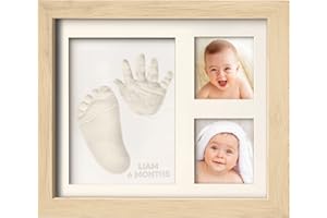 KeaBabies Kit De Recuerdo De Huella De Bebé - Marco De Kit De Arte De Memoria Para Bebé Recién Nacido - Baby Shower Para Niños, Niñas - Caja De Regalo De Baby Registry (Ash Wood)