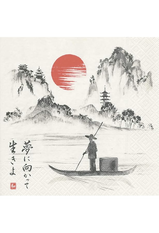 Lot De 20 Serviettes Femme Dans Un Jardin Exotique - Asie - Personnes - Exotique - Décoration De Table - Découpage - Technique De Serviette 33 X 33 Cm