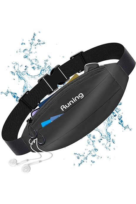 Marsupio Running Impermeabile SSKHE, Cintura Elastica Regolabile Con Tasche