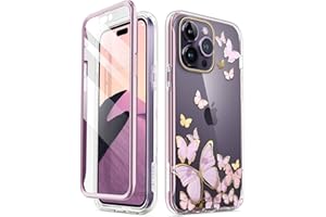 SUPCASE i-Blason Cosmo Series etui do iPhone'a 14 Pro 5G 6,1 cala (wersja z 2022 r.), smukłe, stylowe etui ochronne na całą obudowę z wbudowaną ochroną ekranu (Purplefly)