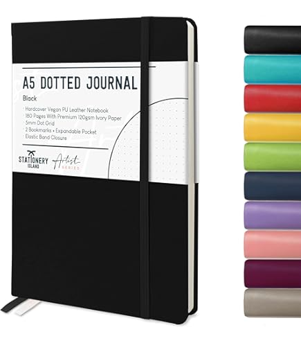 goldbuch 64 0101 linnen notitieboek Summertime Note A5, Bullet Journal met 200 pagina's gestippeld crèmepapier 100 g/m², zuurvrij en inktbestendig, hardcover notitieboek met bladwijzer en