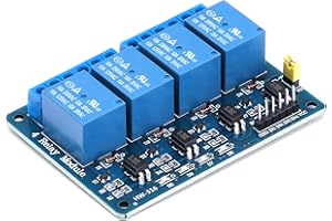 Yizhet 5V Module Relais DC 5V 230V 4 Canaux Module Relais avec Optocoupleur pour Raspberry Pi Arduino UNO R3 Mega 2560 1280 DSP Arm PIC AVR STM32 MCU DSPTTL Logic, 4-Channel