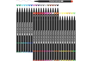 Funnasting Feutre Pointe Fine, 36 Stylo Couleur Pointe Fine, 0,4 mm Stylo feutre pointe fine pour Bullet Journal Planner Note Calendar Coloring