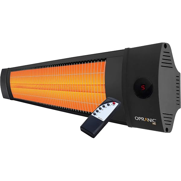 OPRANIC PRO Electric Patio Heater - Black Wall Mount Infrared Heater for  Indoor u0026 Outdoor Use - Portable Hanging Heaters for Home, Patio, Garden  with Remote Control, 2300 Watt u0026 IPX4 UK