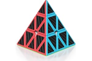 ROXENDA Cube Pyramide, Cube Magique de Triangle 3x3x3; Couleurs Vives Super-durables - Facile à Tourner (Fibre de Carbone)