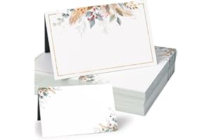 BETESSIN 50 Pcs Christmas Place Card Table Seating Cards Wedding Paper Name Cards for Christmas Table Setting Birthday Xmas Dinner Party Supply