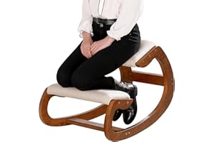 Predawn Sedia Ergonomica Posturale, Sedia Posturale, Sedia Per Inginocchiarsi, Sedia Per Ginocchia, Legno & Cuscino Lino, Allevia Dolore alla Schiena/Collo & Migliora Postura (Noce)