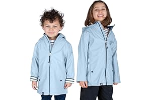 Breizh Ocean - Ciré imperméable enfant LANNION, intérieur jersey rayé avec col montant - Mixte, garçon ou fille - du 1 an au 14 ans