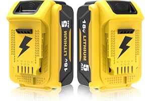 TOPBATT 2 Piezas 5000mAh Repuesto para Dewalt batería 18V para Dewalt batería DCB184 DCB180 DCB181 DCB182 DCB200 DCB201 DCB204 con Indicador LED