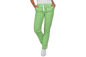 B-well Dante Pantalon Médical Femme/Homme avec 5 Poches Unisexe Pantalon d'uniforme Unisexe avec Taille Moyenne et Ceinture élastique et Poches arrières Vêtements Médicals