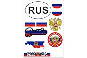 aprom Russland Aufkleber Karte Stickerbogen - PKW Auto Motorrad - Biker Fahne Flagge -Tuning - Auslandskennzeichen - Urlaub - Banner 17 x 24 cm