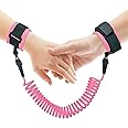 OdiuK 2.5M Anti Lost Wrist Link Belt, 360° Wrist Reins for Toddlers, Wrist Strap with Safety Lock and Elastic Wire Cord Child Safety Harness for Children Anti Wandering on Walks and Trips(Pink)