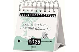 Visual Words Office 2025: Aufstellbarer Typo-Art Postkartenkalender. Jede Woche ein neuer Spruch. Hochwertiger Wochenkalender für den Schreibtisch