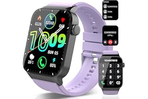 VKROBAG Reloj Inteligente Hombre Mujer, 1,85" Smartwatch con Llamadas Bluetooth, 110+ Modos Deportivos, Pulsera Actividad para Android iOS, Púrpura
