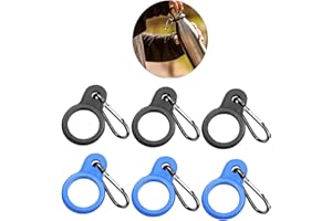 AZWOOD Fibbia per bottiglia d'acqua in silicone, 6 clip da cintura per bottiglia d'acqua con moschettone Porta bottiglia d'acqua portatile Gancio per trasporto esterno Cinghia per appendere per escur