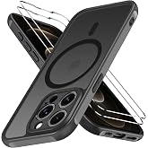 ivoler Magnetic Case for iPhone 12 Pro MAX with 2 Pieces Tempered Glass, Compatible with MagSafe, [Military Protection] Prote