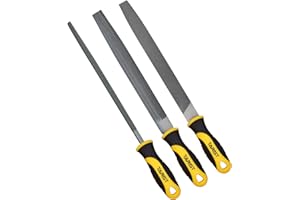 TARIST Set di Lime Metallo 3 pezzi, 200mm. Lima ferro comprende lime piatte, lime rotonde, lime semitonde - lavoro per Legno, Metallo e altro ancora