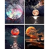 TARATH 4 stycken målning efter nummer måla efter antal vuxna barn nybörjare DIY oljemålning kit för heminredning 16 x 20 tum 