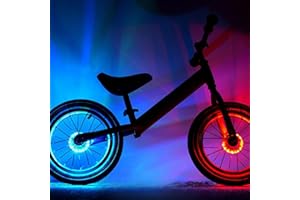 GBKDQQ 2 luces LED recargables por USB, luces LED para buje de rueda para niños, scooter de equilibrio, resistente al agua, luces para radios con inducción inteligente, 7 colores y 18 modos