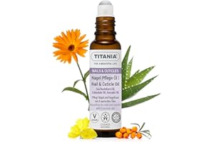 ‎TITANIA TITANIA Nagelöl Roller - Natürliches Cuticle Oil & Nagelhautöl zur intensiven Nagelpflege mit 8 Ölen & Aloe Vera - COSMOS NATURAL, Vegan, Dermatologisch bestätigt, Made in Germany, 10ml