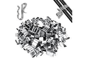 GOIEHIR 60 Pièces Clips de Fil Métallique Remorque, Acier inoxydable 304 Cadre de Câble Pince en Acier, Convient pour L'assemblage de Câbles