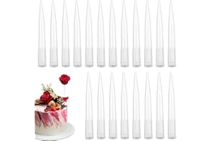 MOZEAT LENS 20 provette per fiori d'acqua per decorare torte (70 x 9 mm), tubi trasparenti con plettri per fiori in torte o torte, composizioni floreali fatte in casa