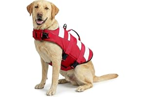 ASENKU Dog Life Jacket Large Dog Swimming Vest Sports Style, Adjustable & Durable Puppy Safety Dog Life Vest with Handle Dog Swimming Float Jacket for Swimming, Boating,Surfing,XL