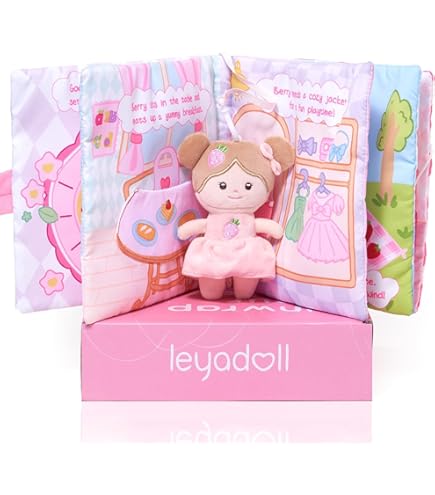 LeyaDoll Peluche 30cm,Jouet bébé 1-3 Ans,Doudou Doux à câliner et mordiller,Poupée sécurisée dès la Naissance,Cadeau de Naissance pour Fille - Mini Princess Petal-Tanned