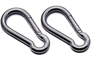 J CLARKE MARINE Pack of 2 - Carabiner snap hook 316 A4 stainless steel marine grade 40mm, 50mm, 60mm, 70mm, 80mm, 100mm, 120mm, 140mm