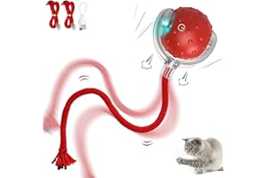 IOKHEIRA Jouet interactif pour Chat - Boule électrique Automatique Rechargeable, Mouvement irrégulier, stimule l'instinct de Chasse, pour Chats d'intérieur Adultes, Compatible sols et moquettes.