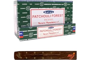 M & J Original Satya Nag Champa Patchouli Forest Sticks | with M&J incense sticks holder | Full Box | for Aromatherapy, Spa, Yoga, Weddings, Meditation, Healing, Positivity and Relaxation