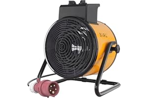 SIAL Industriel Radiateur électrique - 5000W Chauffage Soufflant - Pour Chantier, Atelier Ou Garage (Jaune)