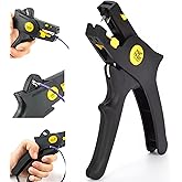 FS-D5TY (0,5-10mm&sup2;) Kablo Soyma-Kesme-&Ccedil;akma Pensesi Profesyonel Otomatik Kablo Sıyırma Pensesi, Siyah-Sarı, Ayarlanabilir