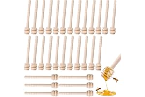 WSAMJIN 30 Pezzi Cucchiaini Bastoncini Mieles, Spargimiele Legno Piccoli Mini Spargimiele Bastoncini Mieles Legno Piccoli per Matrimoni, Compleanni, Baby Shower, Natale, Feste, Collezioni (10cm)