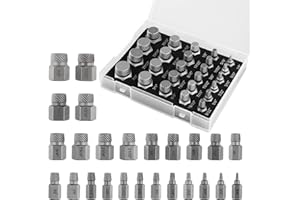 HUUPPHIP Schraubenausdreher Set 25 Stück, Linksausdreher Set, Beschädigte Schraube Entfernern Extraktor Set, Schrauben Entferner Set für Entfernen von Gebrochenen Bolzen, Verrostete Schrauben, Steckschrauben