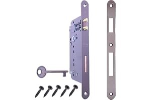 GAMOBIFER Serratura per Porta Interna a Incasso AGB serie PATENT GRANDE. Entrata 50, Interasse 90. (Fronte 22x238, SCROCCO - CATENACCIO - CHIAVE, BRONZATO)