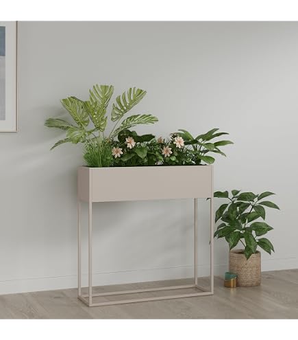 JANE EYRE Verstelbare Metalen Plantenstandaard - Anti-Roest Plantenhouder Voor Grote Potten (Wit)